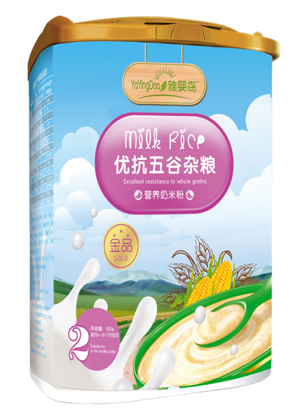 雅嬰島優抗五谷雜糧營養奶米粉2段