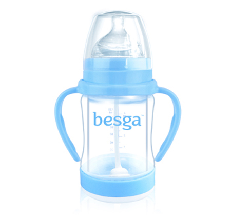 貝仕嘉兩用防爆奶瓶(配手柄、吸管)150ML