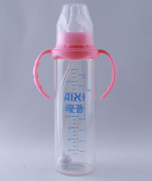 噯昔直身嬰兒奶瓶粉色
