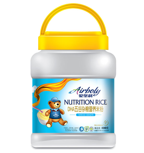 愛堡利DHA五谷雜糧營養米粉桶裝800g