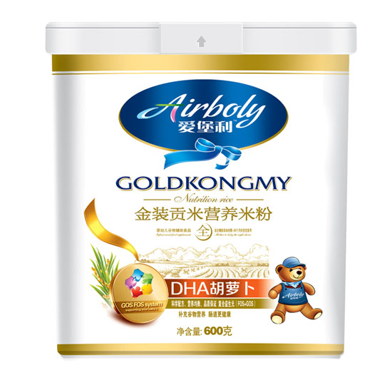 愛堡利DHA胡蘿卜貢米營養米粉600g聽裝