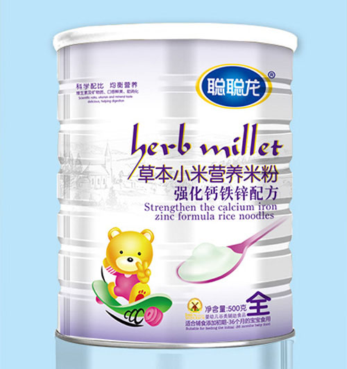 聰聰龍強化鈣鐵鋅配方草本小米米粉全段聽裝