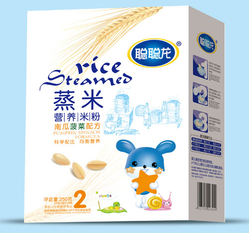 聰聰龍南瓜菠菜配方蒸米營養米粉2段盒裝