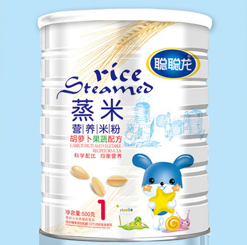 聰聰龍胡蘿卜果蔬配方蒸米營養米粉1段聽裝