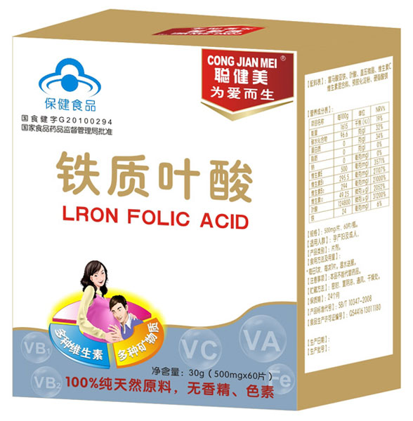 聰健美鐵質葉酸60片