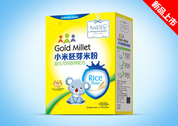 邦成貝樂益生元鈣鐵鋅小米胚芽米粉盒裝