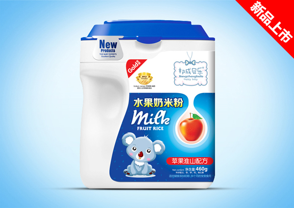 邦成貝樂蘋果淮山水果奶米粉桶裝