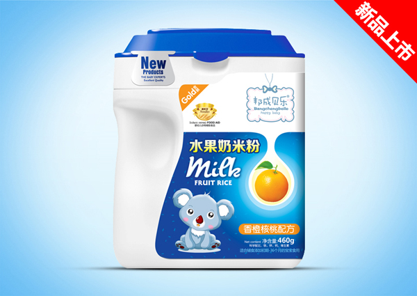 邦成貝樂香橙核桃水果奶米粉桶裝