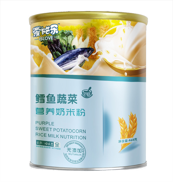 愛施樂核鱈魚蔬菜營養奶米粉聽裝