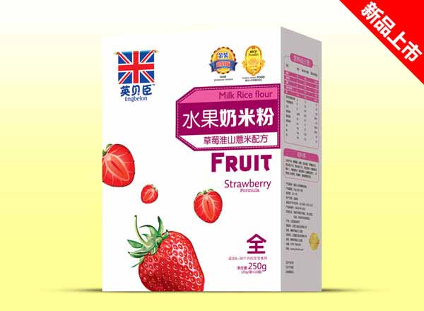 英貝臣水果奶米粉盒裝草莓全段