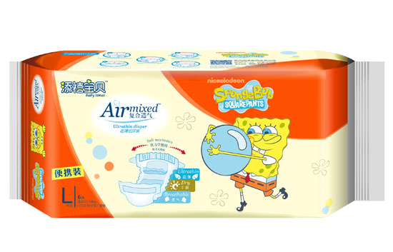 添禧寶貝復合透氣超薄紙尿褲L碼便攜裝