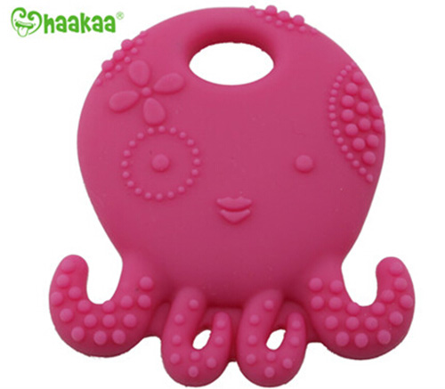 哈咔嬰兒牙膠章魚紅色