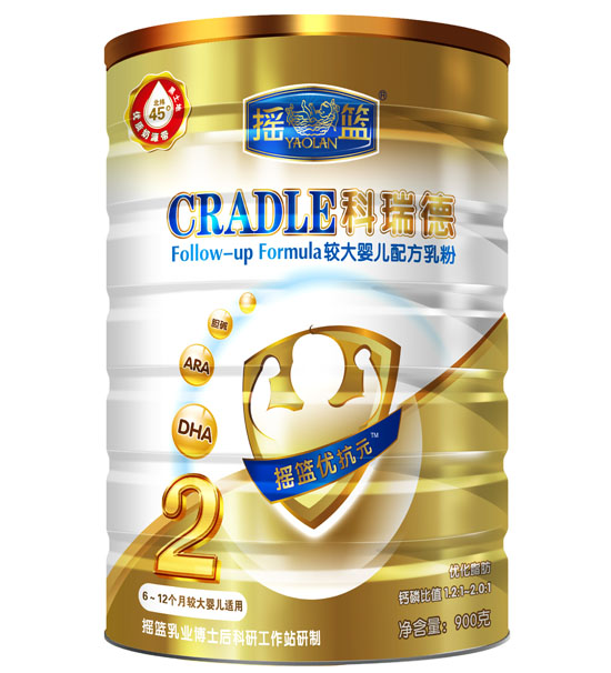 搖籃科瑞德較大嬰兒配方乳粉2段聽裝