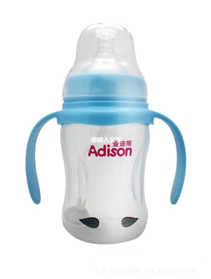 愛迪熊250ml寬口有耳感溫自動PP奶瓶