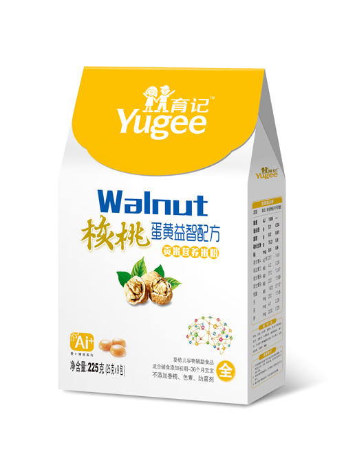 育記核桃蛋黃益智貢米營養米粉盒裝