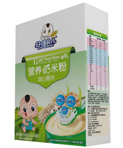 好佳貝兒淮山薏米盒裝營養奶米粉