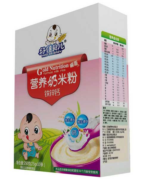 好佳貝兒鐵鋅鈣盒裝營養奶米粉