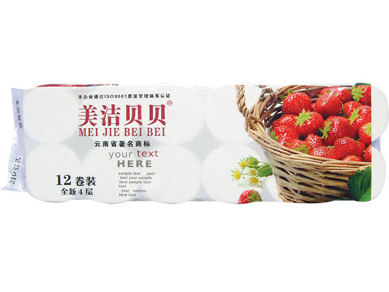 美潔貝貝4層草莓無心12卷1300g