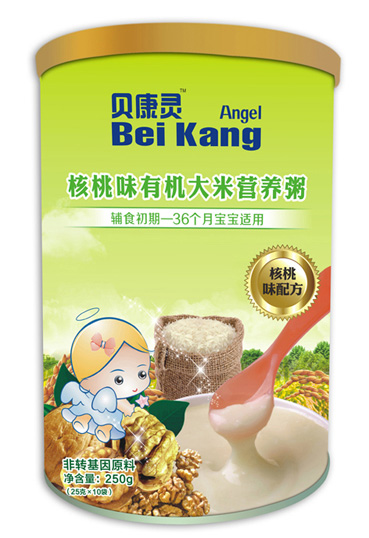 貝康靈核桃味有機大米營養粥(聽裝)