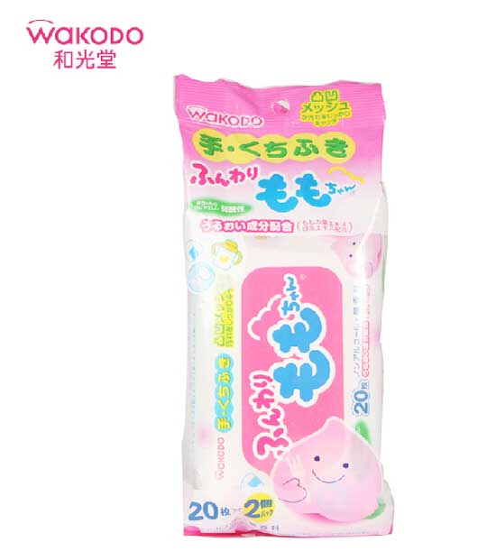 和光堂桃桃嬰兒手口濕巾20片