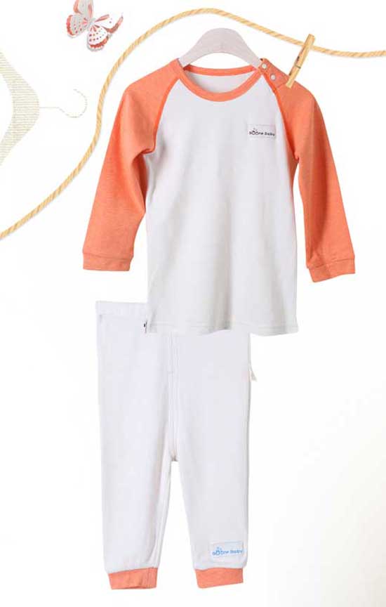 佈恩寶貝橙色白色嬰兒衣