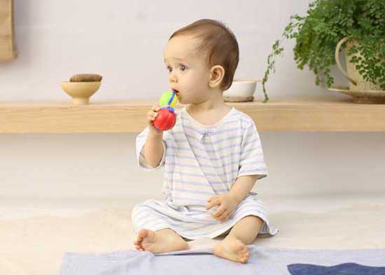 佈恩寶貝藍白條紋短袖