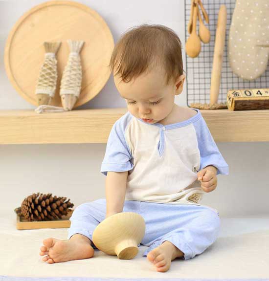 佈恩寶貝藍白短袖