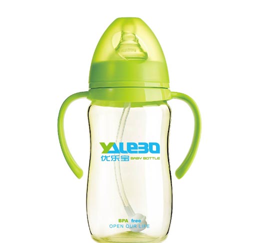 優樂寶PP抗菌寬口徑有柄自動奶瓶300ML(Y)