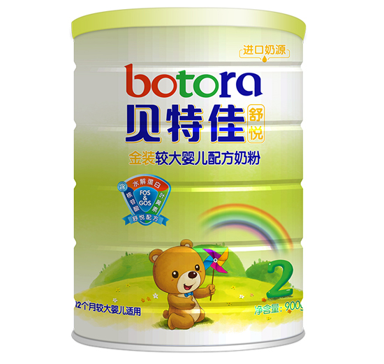 貝特佳舒悅系列金裝較大嬰兒配方奶粉2段