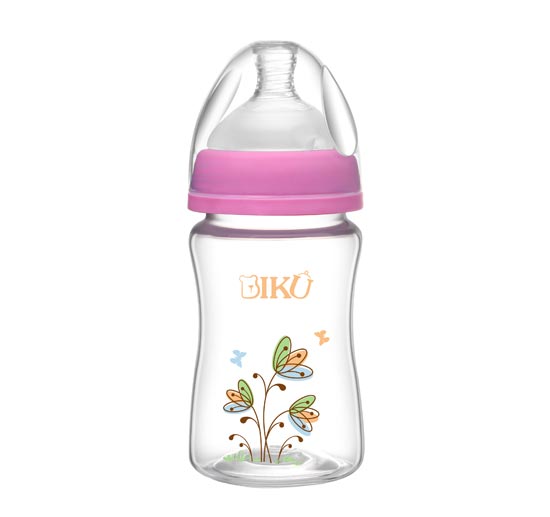 比酷熊嬰幼兒PP奶瓶120ML玫紅色