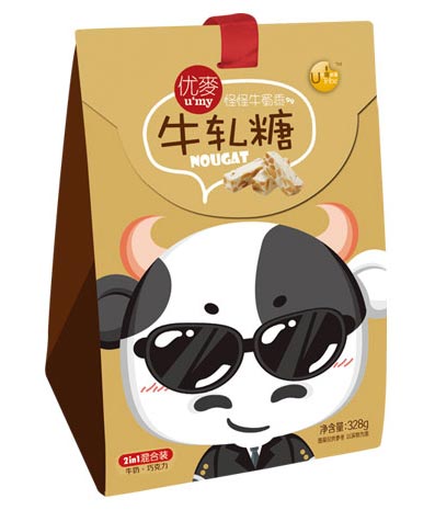 優麥牛軋糖2in1混合裝牛奶巧克力味