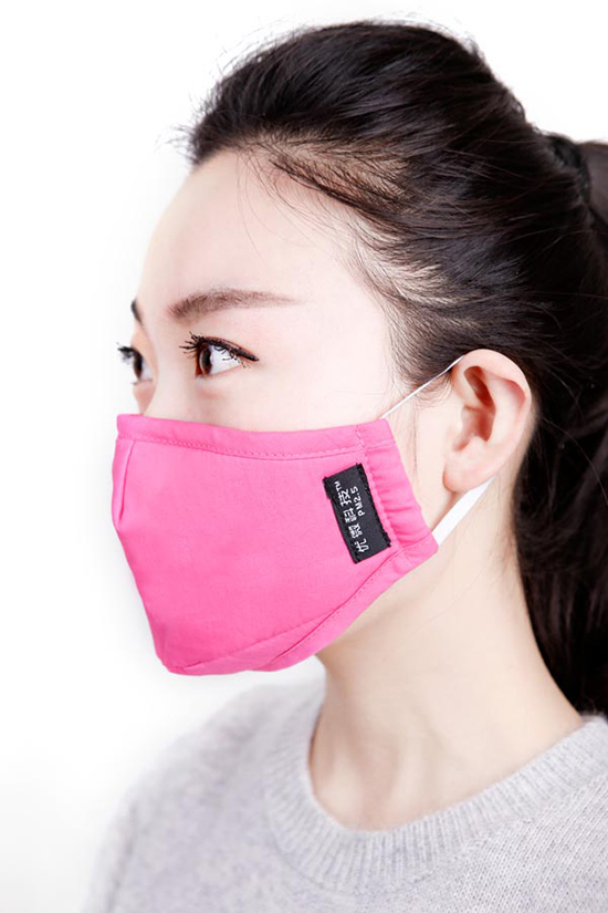 優微科技成人插片式防霾口罩---玫紅