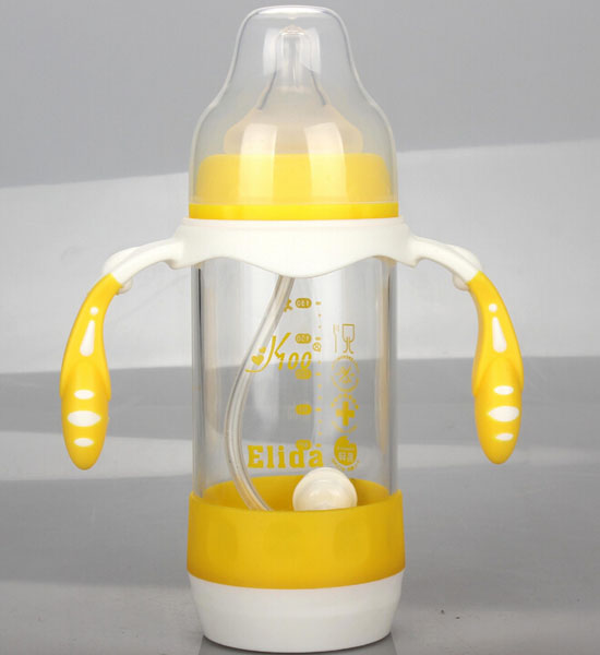K100標準口徑玻璃奶瓶黃色