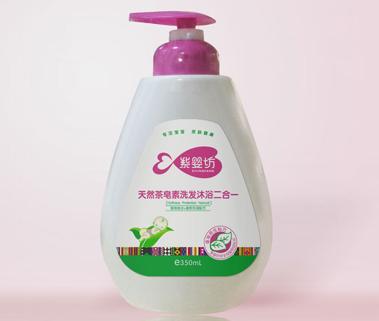 紫嬰坊天然茶皂素洗發沐浴二合一350ml