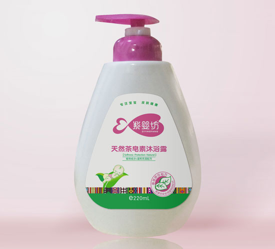 紫嬰坊茶皂素嬰兒沐浴露220ml