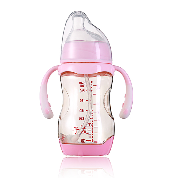 子友偏頭奶瓶240ml粉