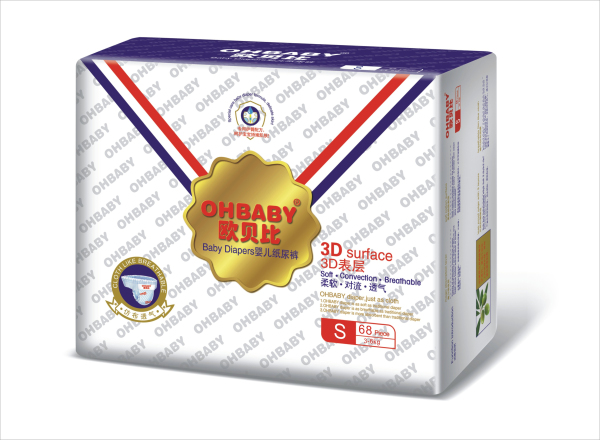 歐貝比3D表層紙尿褲S68片