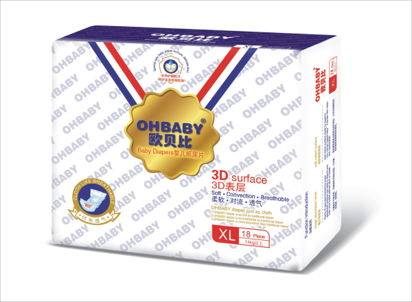 歐貝比3D表層紙尿片XL18片