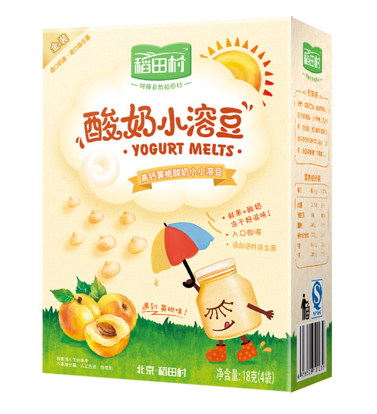 稻田村酸奶小溶豆黃桃味
