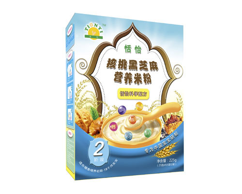 恬怡核桃黑芝麻營養米粉2段