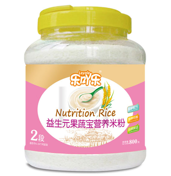 樂吖樂益生元果蔬寶營養米粉2段