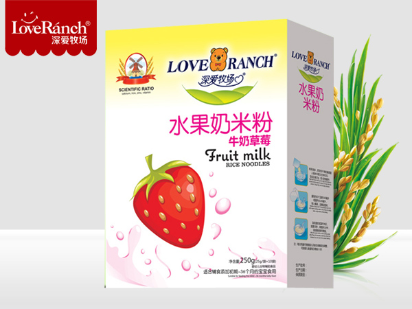 牛奶草莓—水果奶米粉盒裝