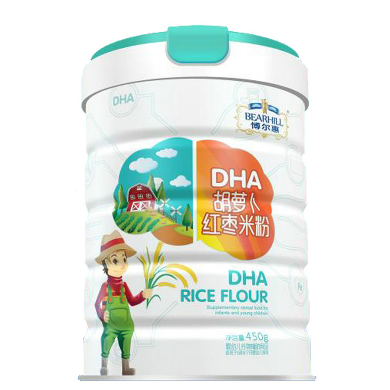 博爾慧DHA胡蘿卜紅棗米粉桶裝