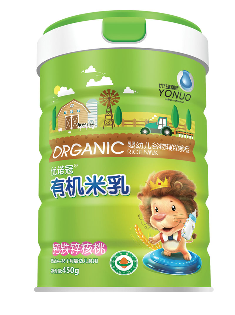 優諾冠鈣鐵鋅核桃有機米乳