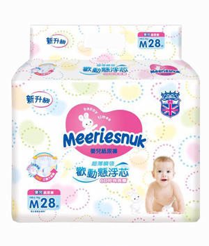 Merriesnuk歐氏歡動懸浮芯紙尿褲小包M碼28片